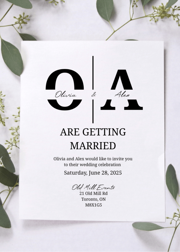 Monogram Wedding Invitation - Image 3