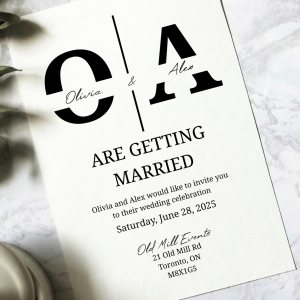 Monogram Wedding Invitation | Printed with Shipping