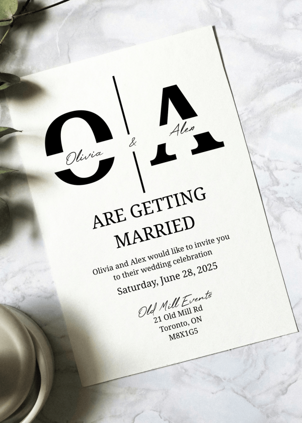 Monogram Wedding Invitation - Image 2